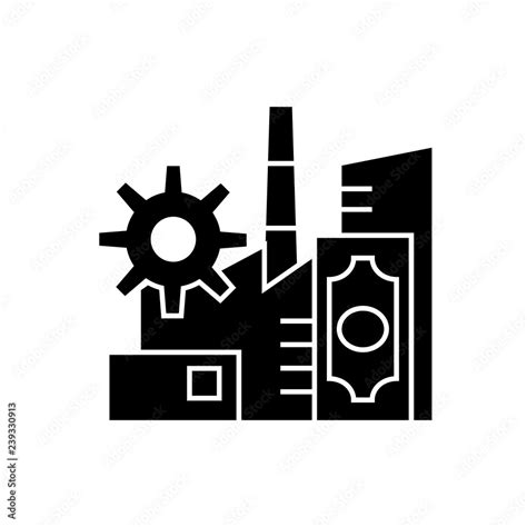 Business Industry Black Vector Concept Icon Business Industry Flat