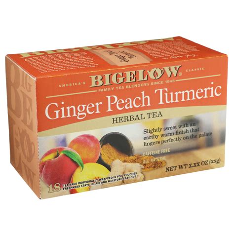 Bigelow Ginger Peach Turmeric Herbal Tea Shop Tea At H E B