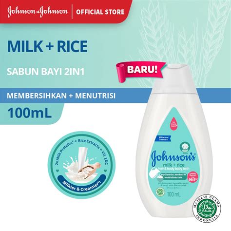 Jual JOHNSON S Milk Rice Hair Body Baby Bath Sabun Bayi 2in1