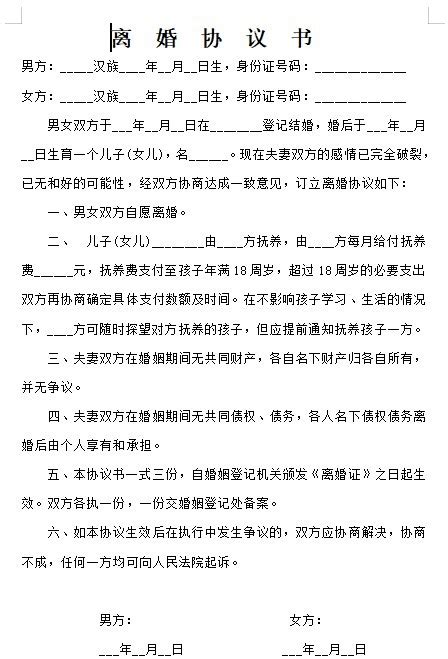 离婚协议书模板标准版下载 离婚协议书2022最新版模板免费版有子女版 极光下载站