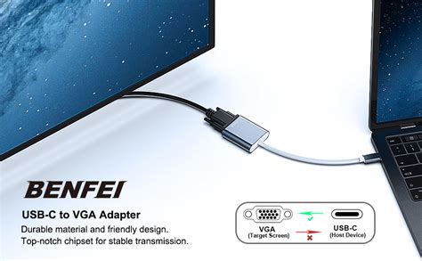 Benfei Thunderbolt A Vga Macho A Hembra Adaptador Usb C A Vga Para