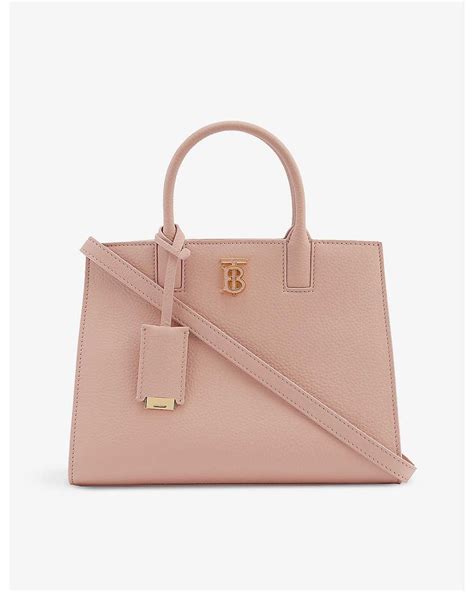 Burberry Frances Mini Leather Tote Bag In Pink Lyst