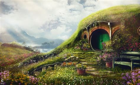 The Shire Digital Drawing And Painting By Me 2022 Rlotr