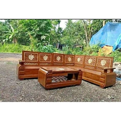 Jual Ready Stok Kursi Sudut Minimalis Koper Kayu Jati Mentahan Kursi