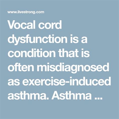 Damaged Vocal Cord Exercises | Livestrong.com | Vocal cord dysfunction, Vocal, Exercise