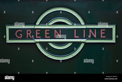 Vintage Green Line Bus Logo Stock Photo Alamy