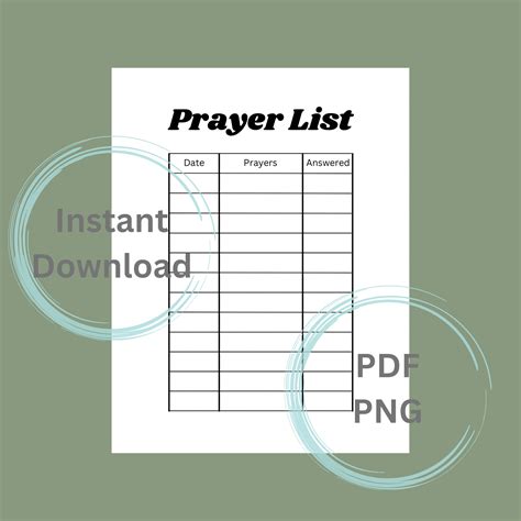 Printable Prayer List, Prayer Template, Praying for Others, Christian ...