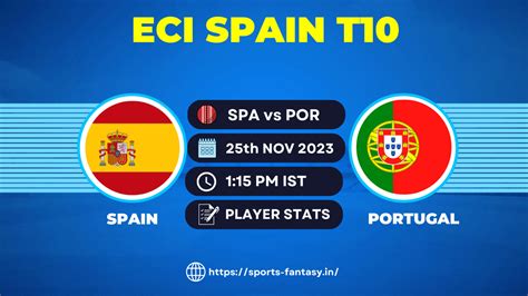 SPA Vs POR Dream11 Prediction Player Stats Pitch Report Team ECI