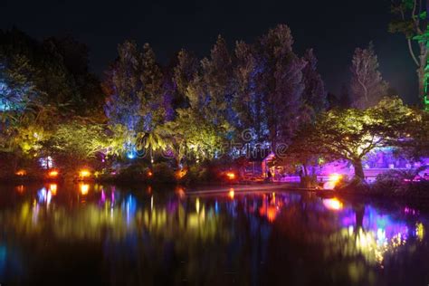 Pukekura Park, New Plymouth, New Zealand, Lit Up for Festival of Lights ...