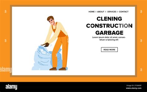 Work Cleaning Construction Garbage Vector Stock Vector Image And Art Alamy