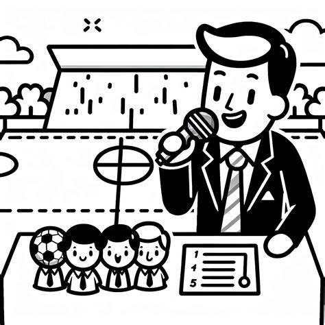 El locutor del estadio anuncia la alineación de jugadores - Plantilla