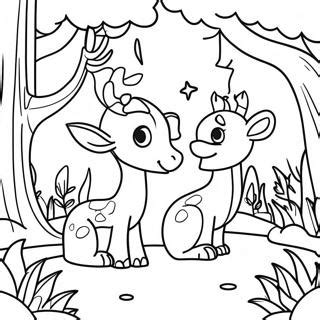 Enchanted Forest With Magical Creatures Coloring Page 45333 35830