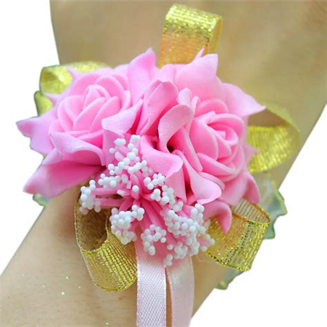 Pcs Lot Creative Bridesmaids Wrist Flower Bride Wedding Hand Flowers