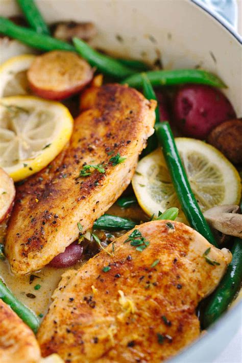 Lemon Pepper Chicken With Red Potatoes And Green Beans