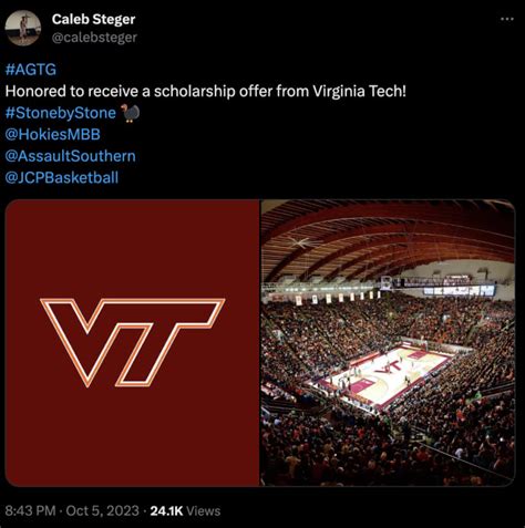 New Virginia Tech basketball offer: Caleb Steger - HokieHaven: Virginia ...