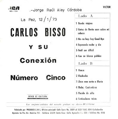 Musicoteca Alay Carlos Bisso Y Su Conexion Numero Cinco Lp