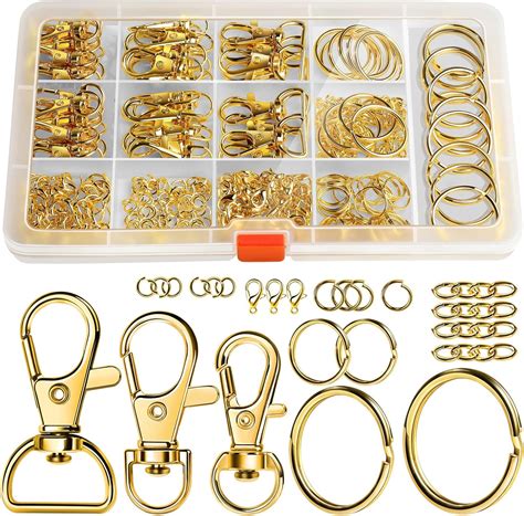 LEOBRO 265PCS Keychain Clip With Key Chain Rings Key Chain Making Kit