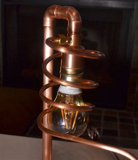 Copper Pipe Lamp With Valve Switch Table Lamp Steampunk Etsy Copper