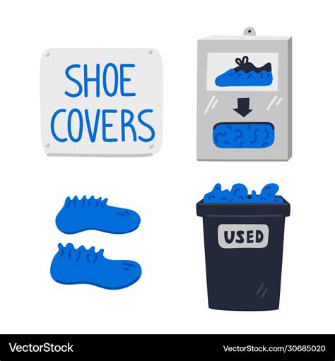 Shoe Covers Covers Station Wall Sign Royalty Free Vector