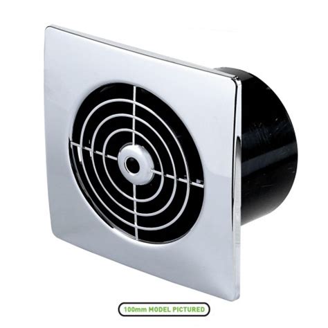 Manrose Lo Profile 150mm Square Chrome Extractor Fan With Timer UKES