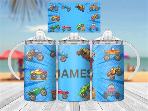 Trucks Sippy Cup Truck Custom Flip Top Tumbler Png Wrap Sublimation