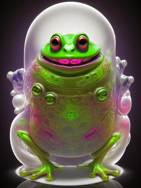 Premium AI Image | exotic frog cute alien art 3d cartoon