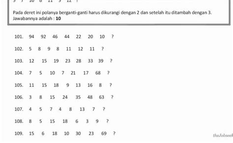 Contoh Soal Psikotes Matematika Deret Angka Pelajaran Mu Otosection