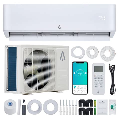 12000 Btu Mini Split Ac 23 Seer2 Wi Fi Pre Charged Installation Kits Cools 750 Sqft 115v