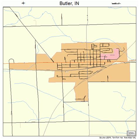 Butler Indiana Street Map 1809532