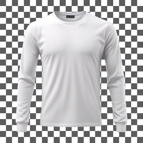 P Gina Psd De Mockup Polera Blanca Manga Larga Plantillas