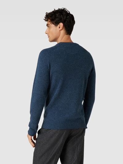 Mcneal Strickpullover Aus Lammwolle Marine Melange Online Kaufen