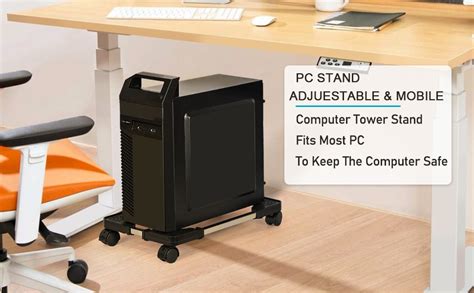 Computer Tower Stand Adjustable Mobile Cpu Stand With Rolling Caster