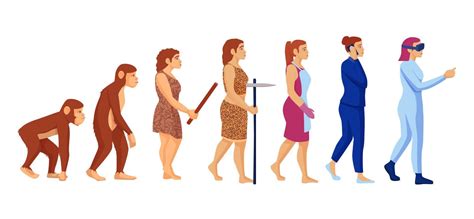 Women's evolution progress 12706565 Vector Art at Vecteezy