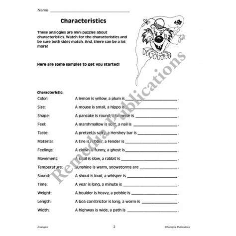 Critical Thinking Skills Analogies Worksheets Library