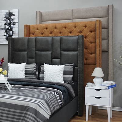 Burton Tall Contemporary Upholstered Floor Standing Statement Headboard