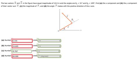 Solved The Two Vectors á And B In The Figure Have Equal