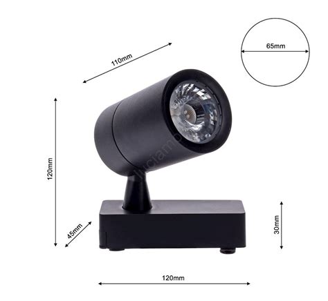 Faretto Led Per Sistema Binario Track Light Led W V K Nero