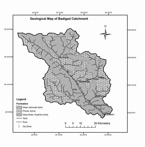 Simplified Geological Map Of The Badigad Catchment Area Modified After