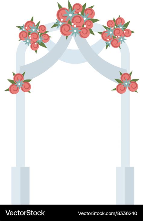 Wedding Arch With Pink Roses Royalty Free Vector Image