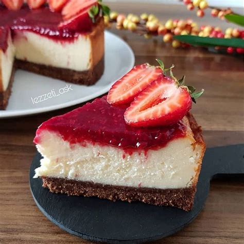 Frambuazlı cheesecake Nefis Yemek Tarifleri Christmas food desserts