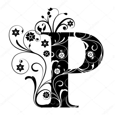 Letter Capital P Stock Vector Pdesign