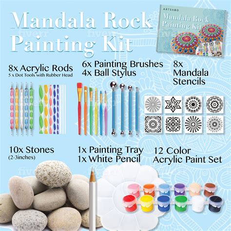 55PCS Mandala Dotting Tools Rock Painting Kit With Brushes Etsy