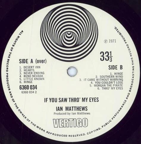 Ian Matthews If You Saw Thro My Eyes 1st Ex Uk Vinyl Lp Album Lp