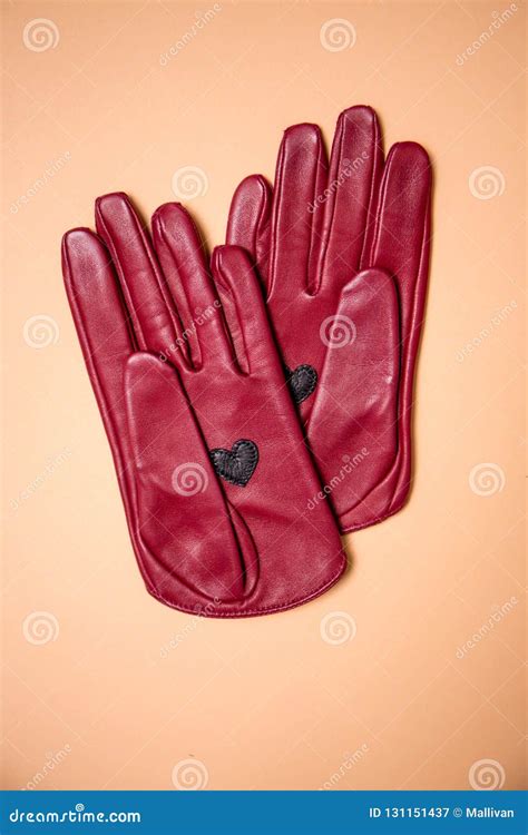 Handmade Red Leather Gloves Stock Image Image Of Object Brown 131151437