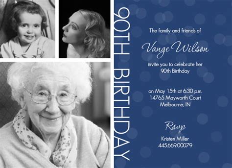 90th Birthday Invitations FREE Printable Invitation Templates Bagvania