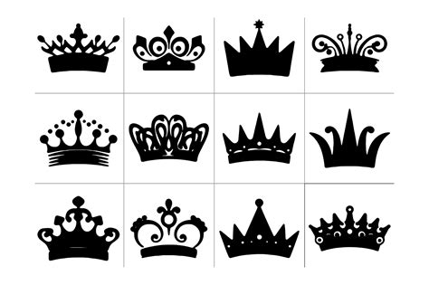 Set Of Princess Crown Silhouettes Svg Graphic By Amdesk · Creative Fabrica