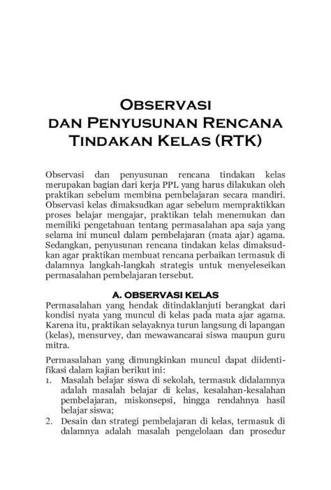 PDF Observasi Dan Penyusunan Rencana Tindakan Kelas RTK PDF