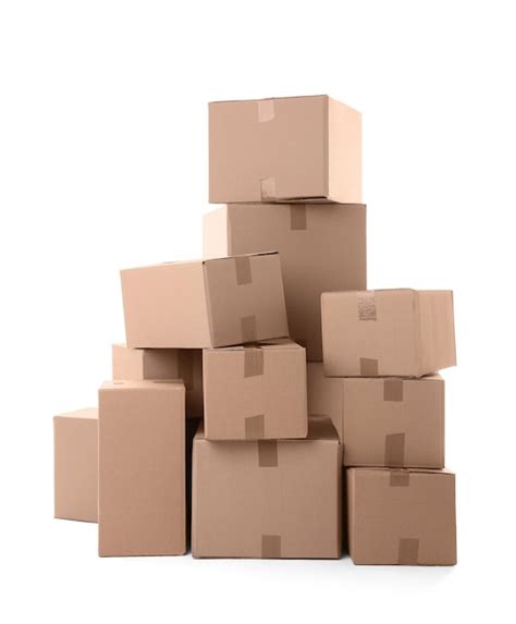 Premium Photo Cardboard Boxes On White Background