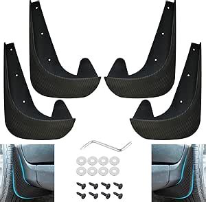 Amazon 4PCS Universal Car Mud Flaps No Drilling Carbon Fibre Mud