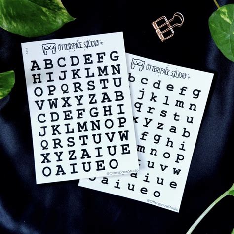 Jual Otterspace Studio Alphabets Sticker Vintage Typewriter Font